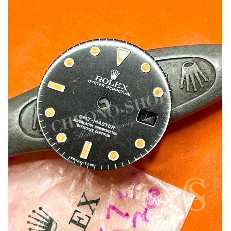 Rolex 80's Amazing Vintage GMT Master tritium 16750,16700 Cal 3075,3175 glossy Watch part dial Rolex 80's Amazing Vintage GMT Master tritium 16750,16700 Cal 3075,3175 glossy Watch part dial