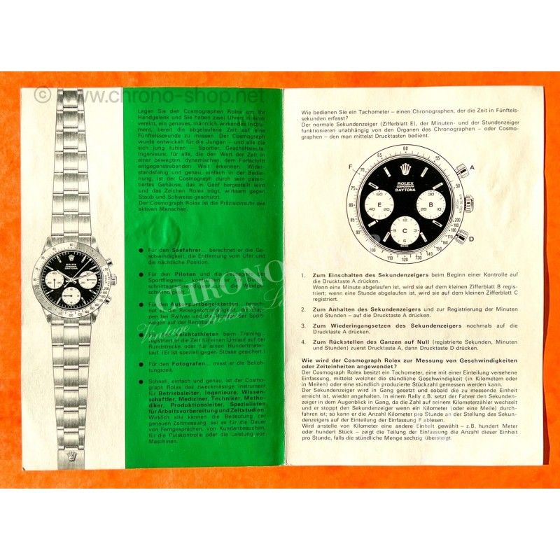 Rolex 1970 Vintage & Collectible Genuine Cosmograph Daytona Paul Newman 6239,6265 Booklet, manual german Rolex 1970 Vintage & Collectible Genuine Cosmograph Daytona Paul Newman 6239,6265 Booklet, manual german