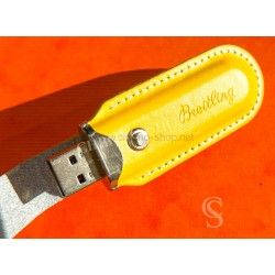 Breitling Goodie Accessorie Brand genuine Rare Yellow leather case 16GB USB key drive