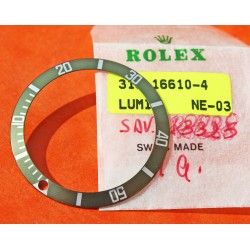 ◄█ 2003 RARE 16610 LV ROLEX BEZEL INSERT SUBMARINER DATE LIMITEE LUMINOVA DISQUE DE LUNETTE FADED █►