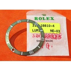 ◄█ 2003 RARE 16610 LV ROLEX BEZEL INSERT SUBMARINER DATE LIMITEE LUMINOVA DISQUE DE LUNETTE FADED █►