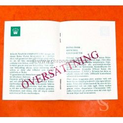 Rolex Vintage 1986 Collector Rolex Green oyster Translation booklet watches 16800,16660,16550,5513,1655,6263,6265