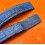BREITLING GENUINE VINTAGE 90's BLUE SHARK LEATHER STRAP 22/18mm BRACELET WATCHES OLD NAVITIMER,NAVITIMER,CHRONOMAT