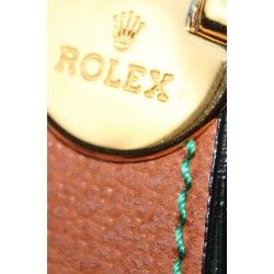 RARE PORTE CLEFS ROLEX CUIR + ECUSSON PLAQUE OR  GOODIES ACCESSOIRES CLEFS DE VOITURES PORTE CLES