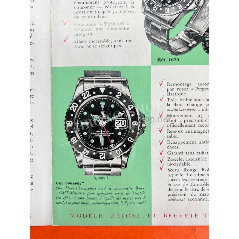 ROLEX 1961 GMT MASTER 1675, 1675 pcg, cornino COLLECTIBLE VINTAGE
