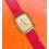 Montre Vintage Omega DeVille quartz 25mm plaqué or Bracelet cuir rouge à restaurer