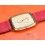 Montre Vintage Omega DeVille quartz 25mm plaqué or Bracelet cuir rouge à restaurer