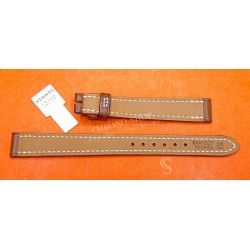 GENUINE Hermes WATCH STRAP BAND TOBACCO BROWN COLOR SMOOTH CALFSKIN LEATHER  12 mm x 10 mm NEW