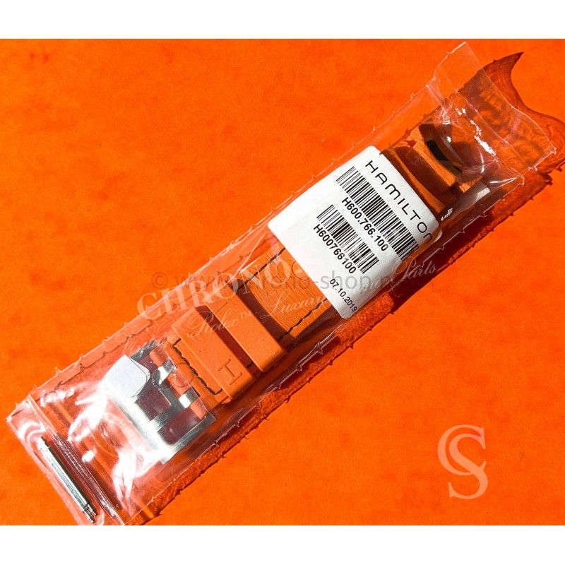 Hamilton Original X-COPTER Genuine orange color 22mm rubber strap bracelet H600.766.100 with tin tang buckle