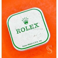 Vintage 50's Rolex Watch Part White & green Tin Box Display Metallic Container Rolex Watch USA Inc