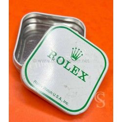 Vintage 50's Rolex Watch Part White & green Tin Box Display Metallic Container Rolex Watch USA Inc