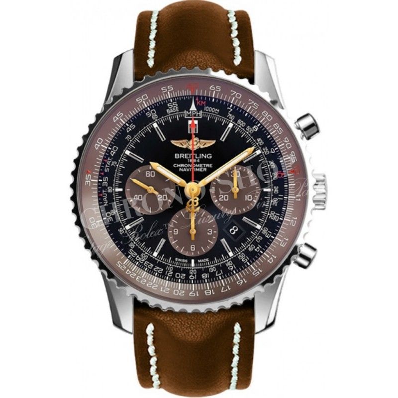 Bracelet De Montre En Cuir Véritable Marron 24mm - Compatible Navitimer - Neuf Sans étiquette