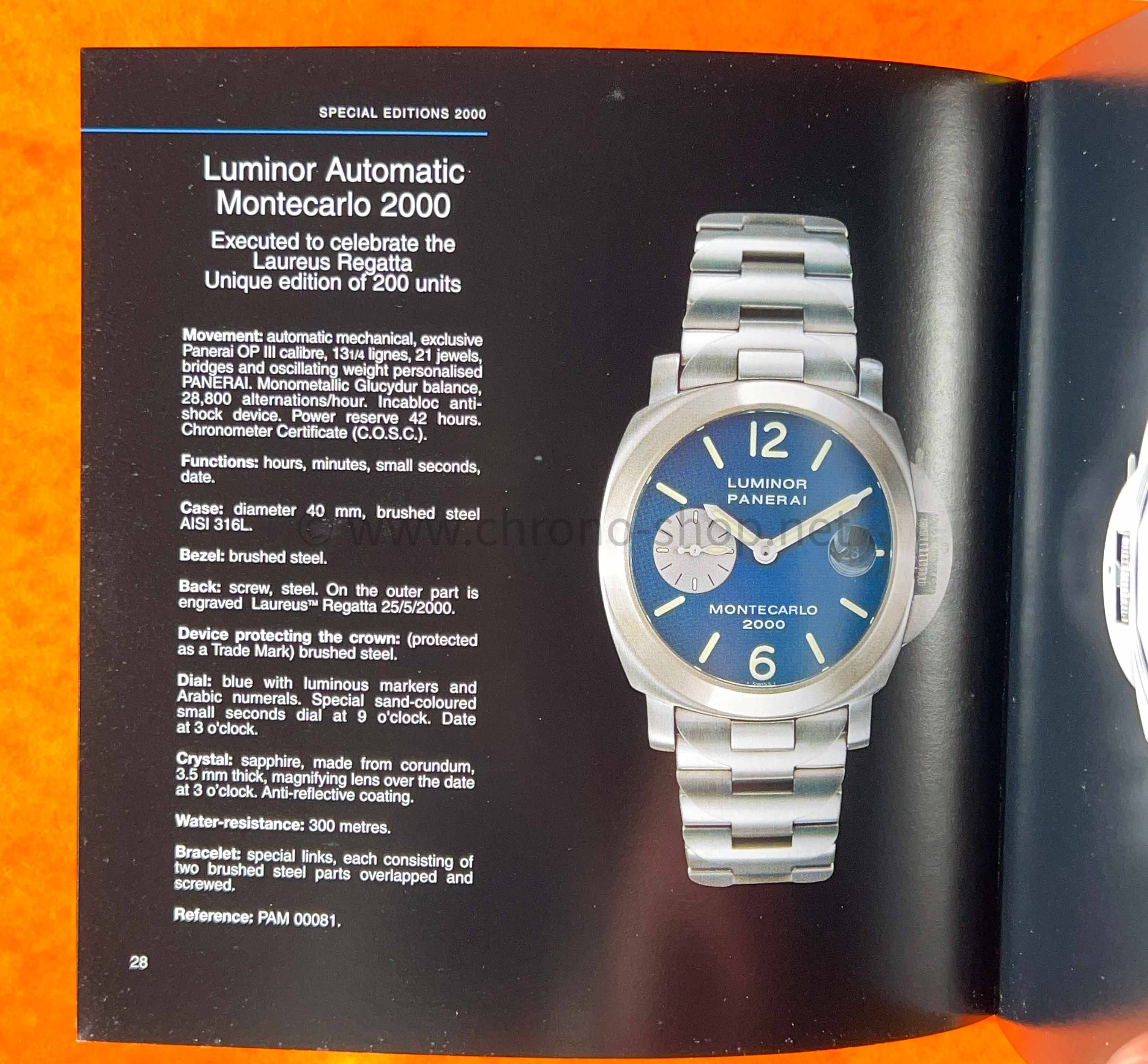 Rare Panerai Catalog Manual Watches Collection 1997 2003