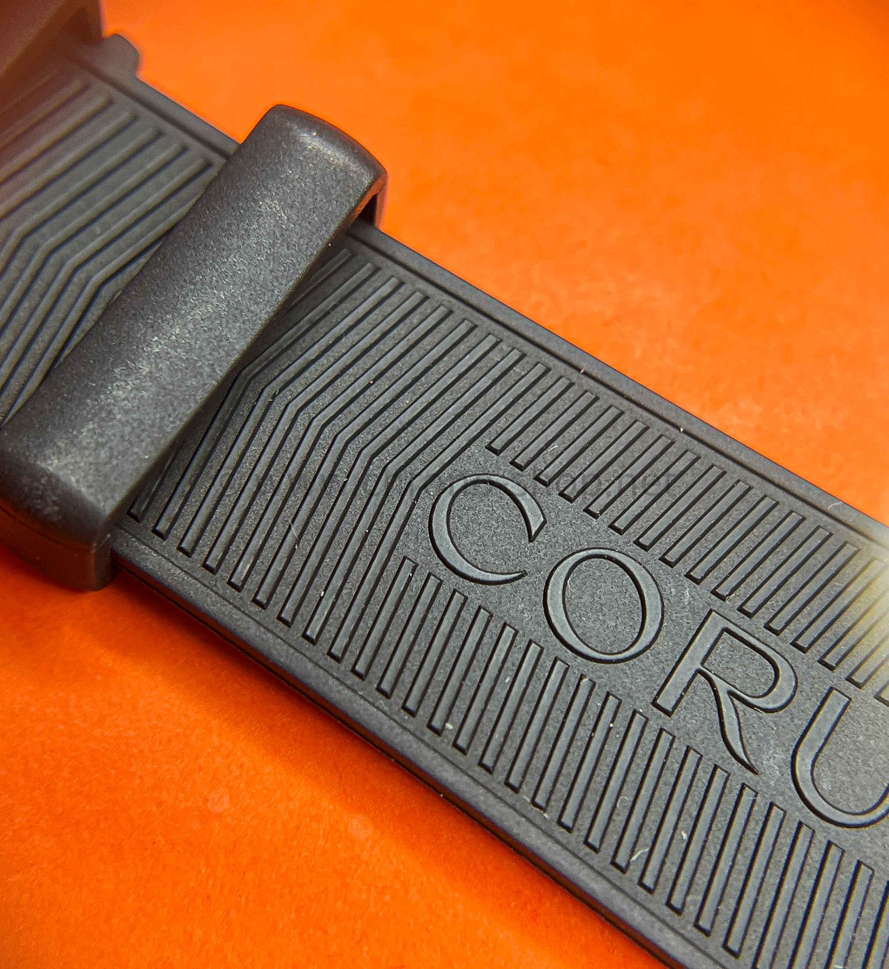 Corum Genuine Embossed Black Rubber Watch Band Strap NEW 21mm x