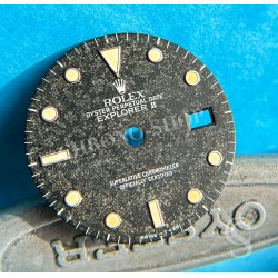 Rolex Vintage Exotic tropical Black 80's 16550, 16570 Oyster Perpetual Date Explorer II watch tritium Dial cal 3085,3185