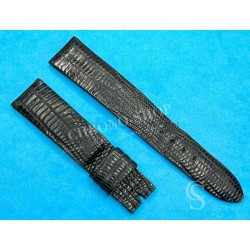 Rolex Original Vintage 70's used Lizard black color large scales Luxury Genuine Leather Watch Strap 19mm