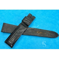 Rolex Original Vintage 70's used Lizard black color large scales Luxury Genuine Leather Watch Strap 19mm