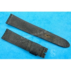 Rolex Original Vintage 70's used Lizard black color large scales Luxury Genuine Leather Watch Strap 19mm