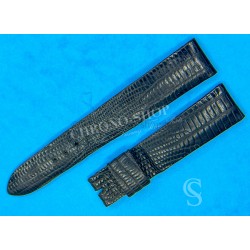 Rolex Original Vintage 70's used Lizard black color large scales Luxury Genuine Leather Watch Strap 19mm