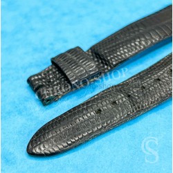 Rolex Original Vintage 70's used Lizard black color large scales Luxury Genuine Leather Watch Strap 19mm