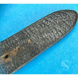 Rolex Original Vintage 70's used Lizard black color large scales Luxury Genuine Leather Watch Strap 19mm