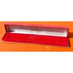 Vintage Omega 50's Oblong box Swiss faded Red color cardboard velvet Original Bracelet Watch Necklace