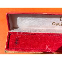 Vintage Omega 50's Oblong box Swiss faded Red color cardboard velvet Original Bracelet Watch Necklace