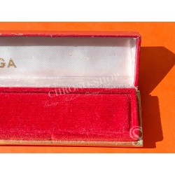 Vintage Omega 50's Oblong box Swiss faded Red color cardboard velvet Original Bracelet Watch Necklace