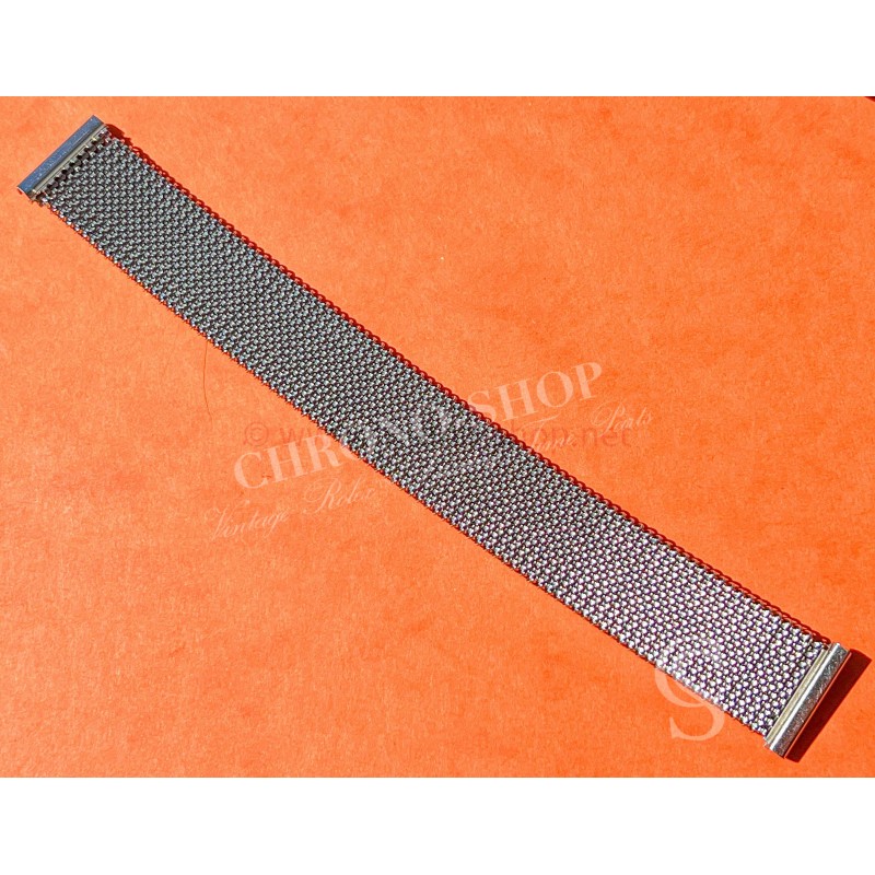 El.mi.tex Vintage 70's GP-16 Italian Made Hermitex Watch Band, Stainless Steel Stretch Mesh expandable milanese 18mm lugs