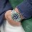 Rolex Original Submariner Date 16610LV Rare luminova handset New 16610 Green Kermit Anniversary 50th Cal 3135