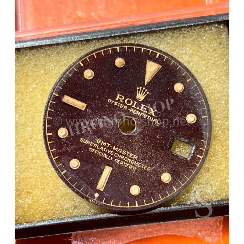Rolex 1961 Rare Original Cadran Tropical Point Exclamation Chapter Ring Dial Montre Vintage montre GMT MASTER 1675 Gilt