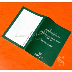 ROLEX MANUEL DE GARANTIE CERTIFIED OFFICIAL CHRONOMETER GREEN BOOKLET, MANUAL WORLDWIDE WATCH SERVICE WARRANTY