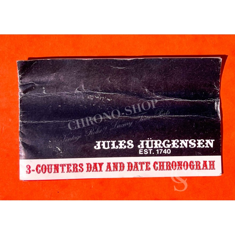 Jules Jurgensen vintage fold-out leaflet booklet manual 70's chronograph watches for sale