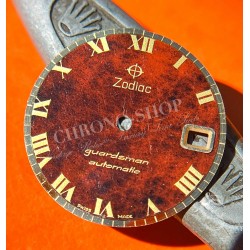 ZODIAC Guardsman automatic vintage Cadran de montres couleur marron style bois chiffres romains