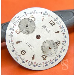 AETOS Genève 34mm 60's Watch dial part silver color incabloc chronograph calibre Valjoux 7733 vintages sports watches
