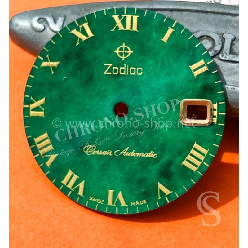 ZODIAC Corsair automatic vintage Cadran date de montres couleur vert style malachite