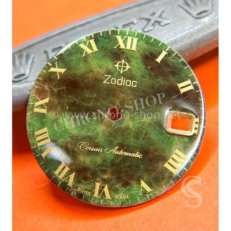 ZODIAC Corsair automatic vintage Cadran date de montres couleur vert style malachite