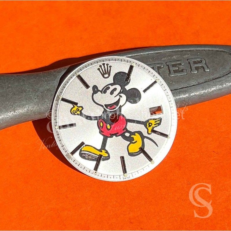 Rolex Cadran argenté incurvé Pie Pan Mickey Mouse Disney Aftermarket montres DateJust 1601,1602,1603 Cal 1570