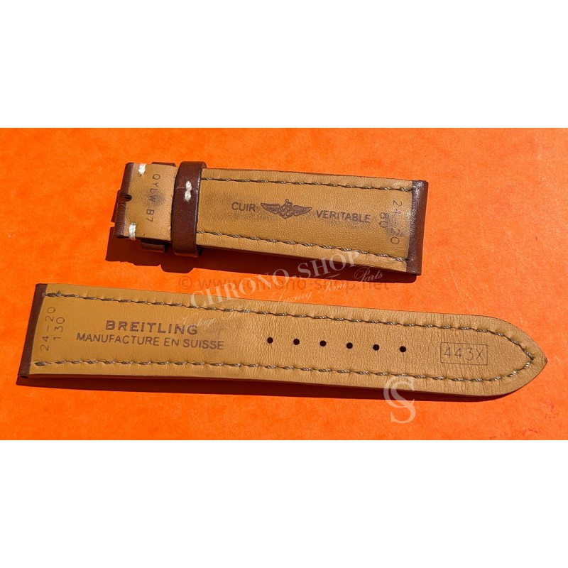 Breitling Original Chocolate Brown 443X CALFSKIN LEATHER