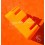 Bloc support plastique orange pour réparation bracelet montre horlogerie