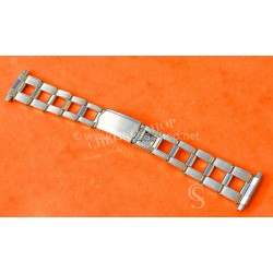 Rare 60's Swiss band Ssteel Watch Rivets Flats opened links Sport Bracelet 24,22,20,18mm Zenith,Enicar,Longines,Heuer,Omega