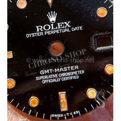 Vintage 80's Original Rolex Orange Patina GMT Master 16750, 16700 Glossy tritium swissT 25 Watch Dial cal 3075