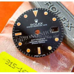 Vintage 80's Original Rolex Orange Patina GMT Master 16750, 16700 Glossy tritium swissT 25 Watch Dial cal 3075