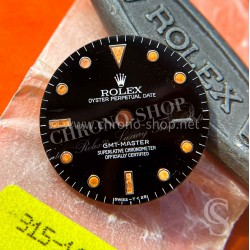 Vintage 80's Original Rolex Orange Patina GMT Master 16750, 16700 Glossy tritium swissT 25 Watch Dial cal 3075