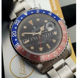 Vintage 80's Original Rolex Orange Patina GMT Master 16750, 16700 Glossy tritium swissT 25 Watch Dial cal 3075