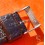Vintage 70's Swiss Made Leather plastic waterproof alligator style black color watch strap 16mm Ref 109S 16M