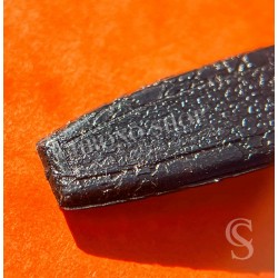 Vintage 70's Swiss Made Leather plastic waterproof alligator style black color watch strap 16mm Ref 109S 16M