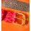 Bracelet montres vintage façon cuir alligator rouge et plastique rigide 18mm doublure cuir noir