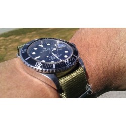 VINTAGE ORIGINAL JAMES BOND NATO OLIVE KAKI COLOR BRACELET TAN BUCKLE 007 WATCHES 6538,6536,5510,5517,5508