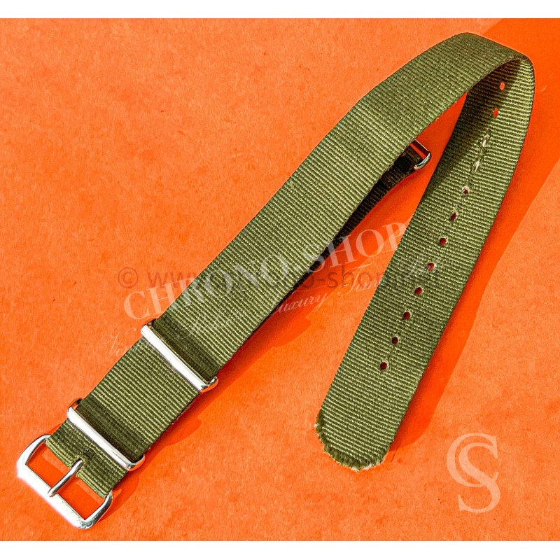 VINTAGE ORIGINAL JAMES BOND NATO OLIVE KAKI COLOR BRACELET TAN BUCKLE 007 WATCHES 6538,6536,5510,5517,5508